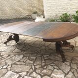 Oval table with walnut extensions Napoleon III era