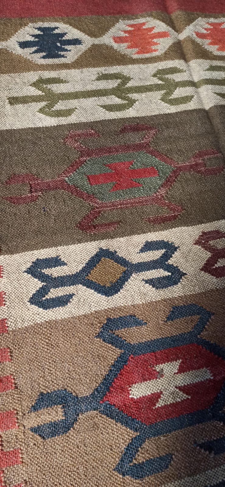 Kilim carpet in burlap and cotton - 120cm x 180cm