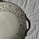 Vintage pie dish with 2 golden handles, abstract patterns, D28.