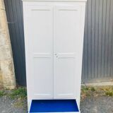 Antique white Parisian wardrobe with Majorelle blue interior