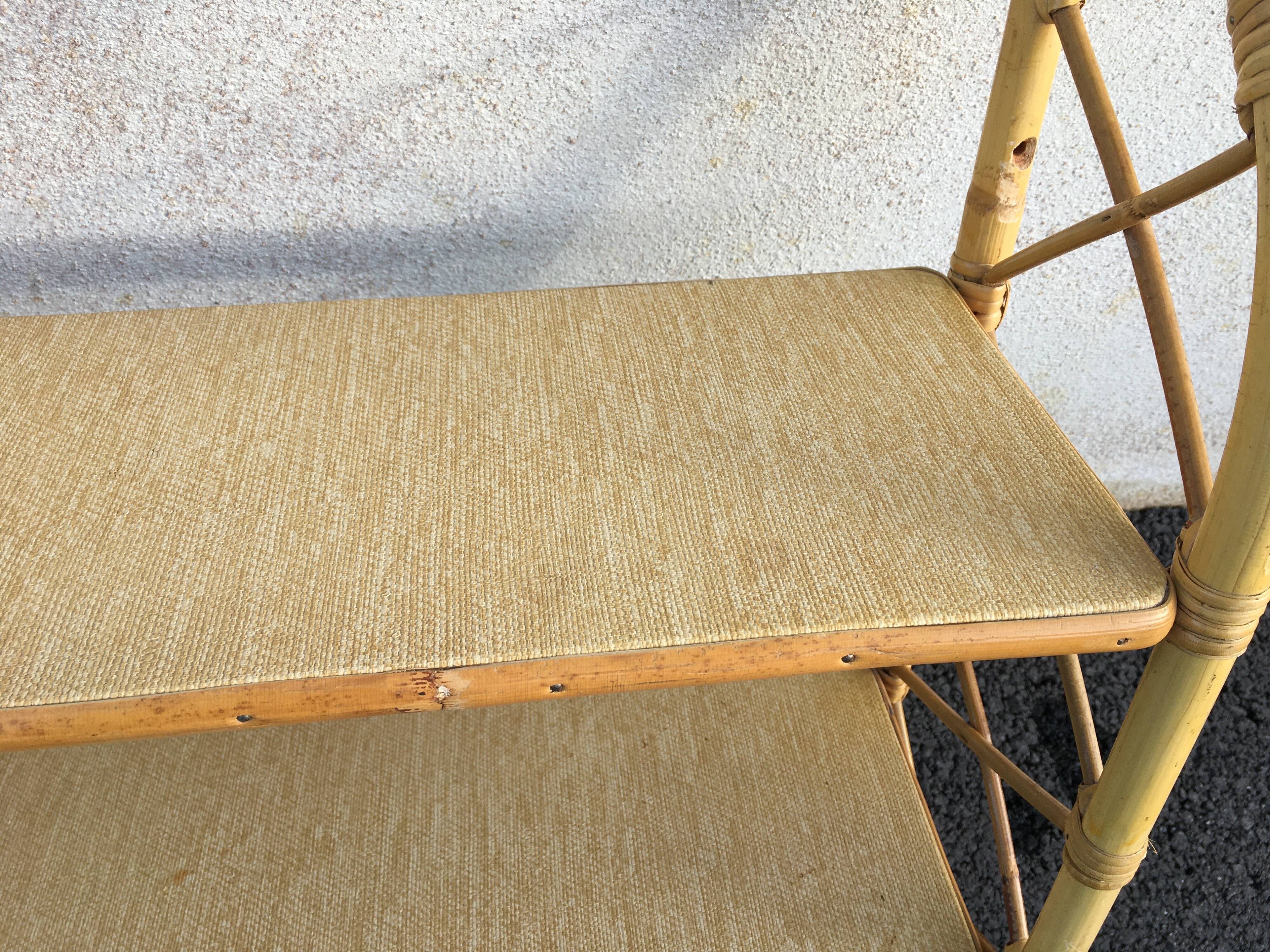 Vintage rattan wall shelf