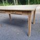 Renovated farmhouse table in raw solid wood with 2 drawers, 1920, 140x80cm.