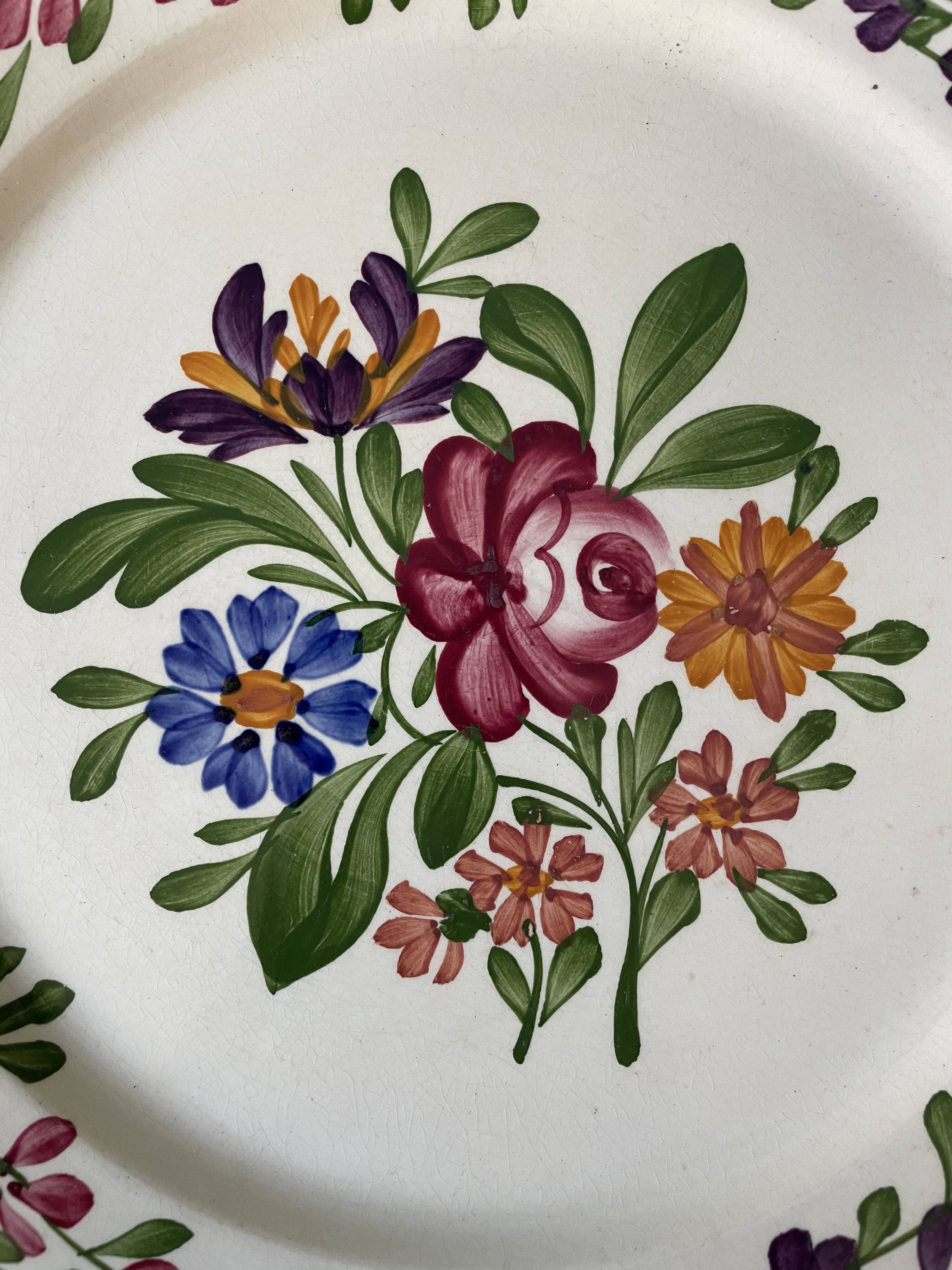 Set of 6 flat plates in Sarreguemines earthenware, Rusticana model