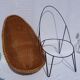Wicker and metal egg armchair