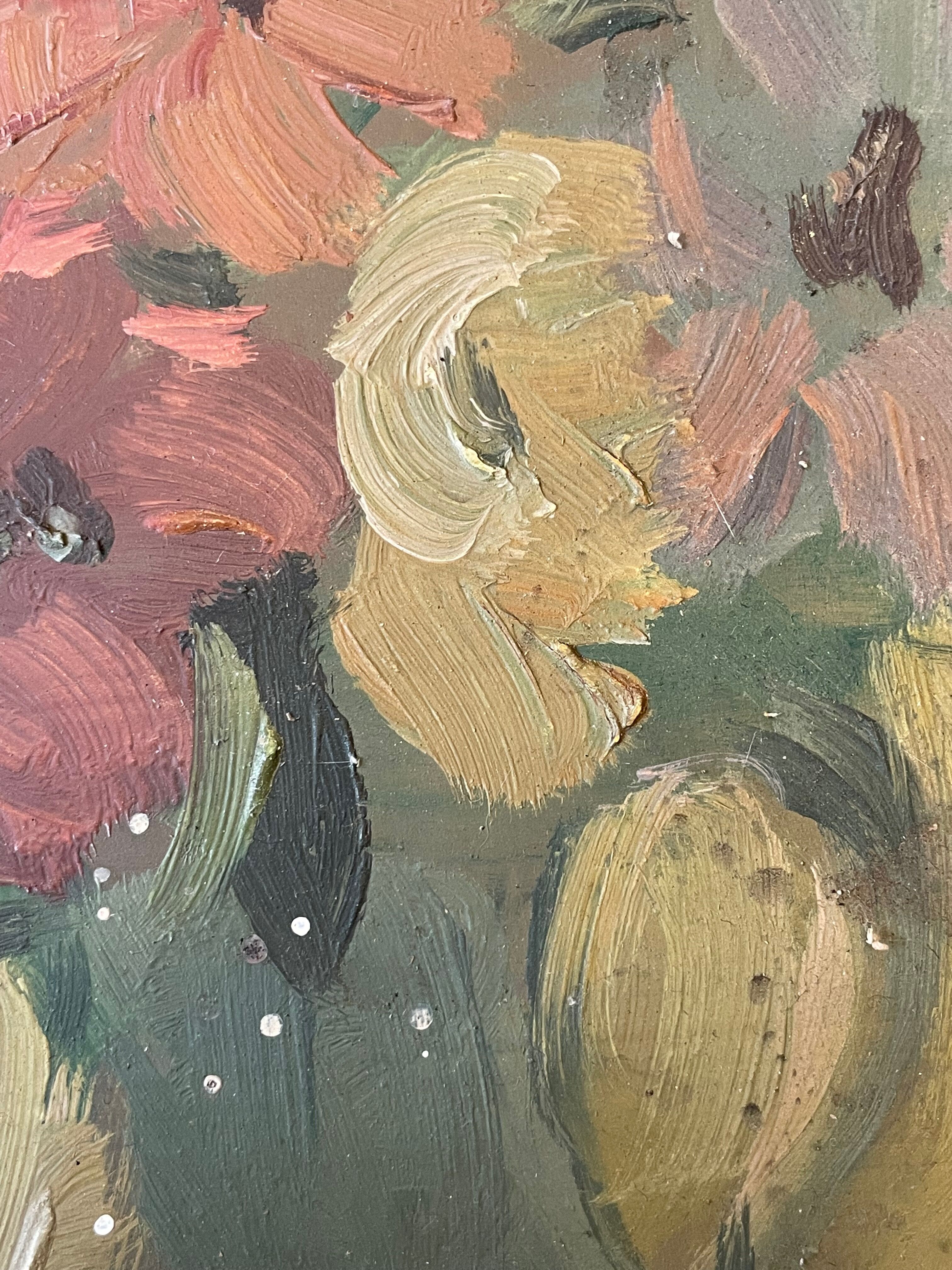 Painting old still life with flowers Still Life XXth