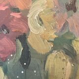 Tableau peinture ancienne nature morte aux fleurs Still Life XXe