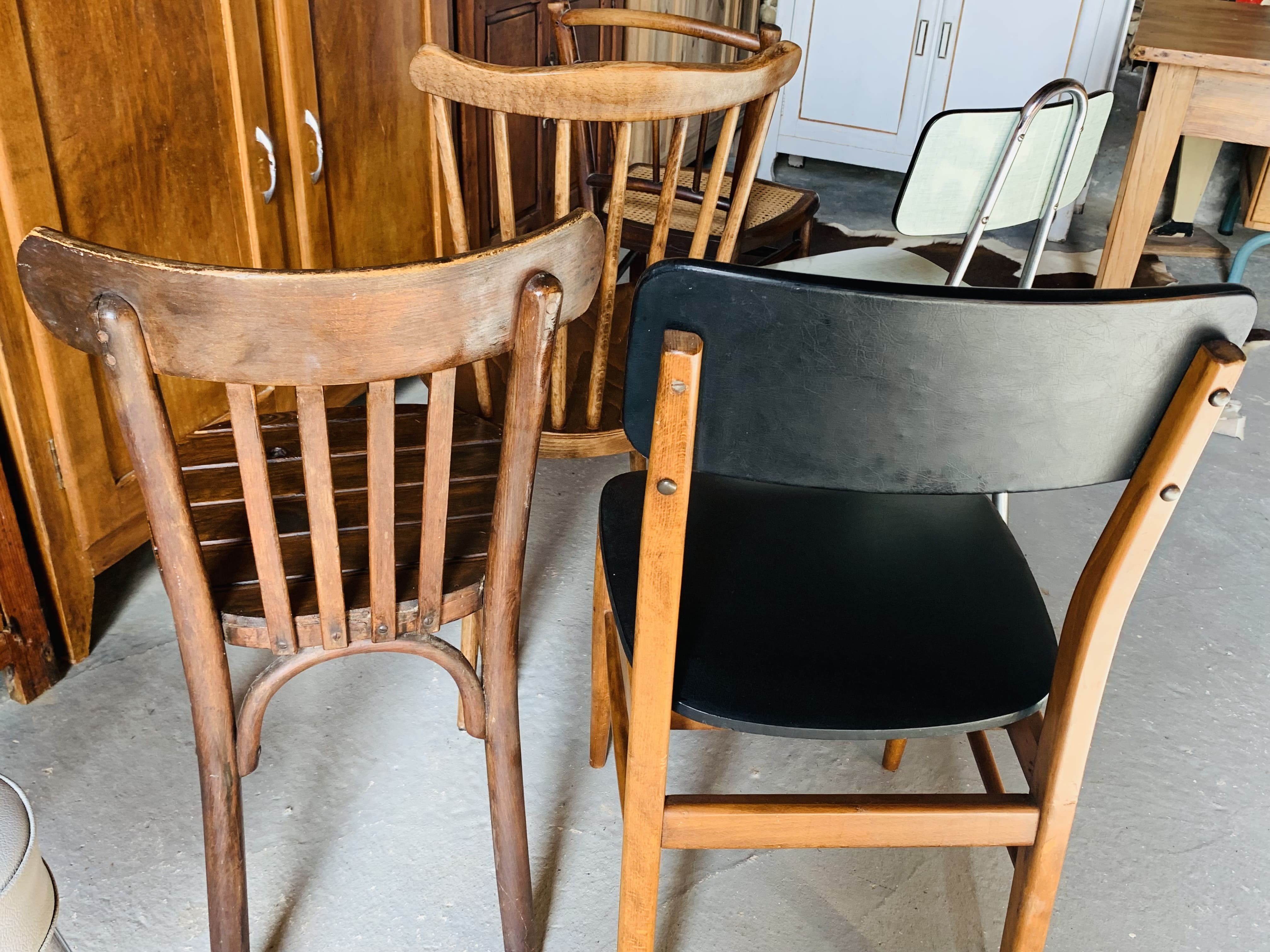 Set of 6 mismatched chairs