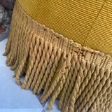 Pouf en velours moutarde, années 60-70