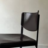 Set of 2 Italian chairs in brown Havana leather, design MATTEO GRASSI