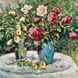 Signed painting Oil on canvas dimensions: height -50cm- width -60 cm-