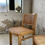 Pair of Baumann chairs beech and cannage