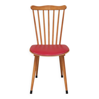 Chaise Baumann Menuet skai rouge 1960