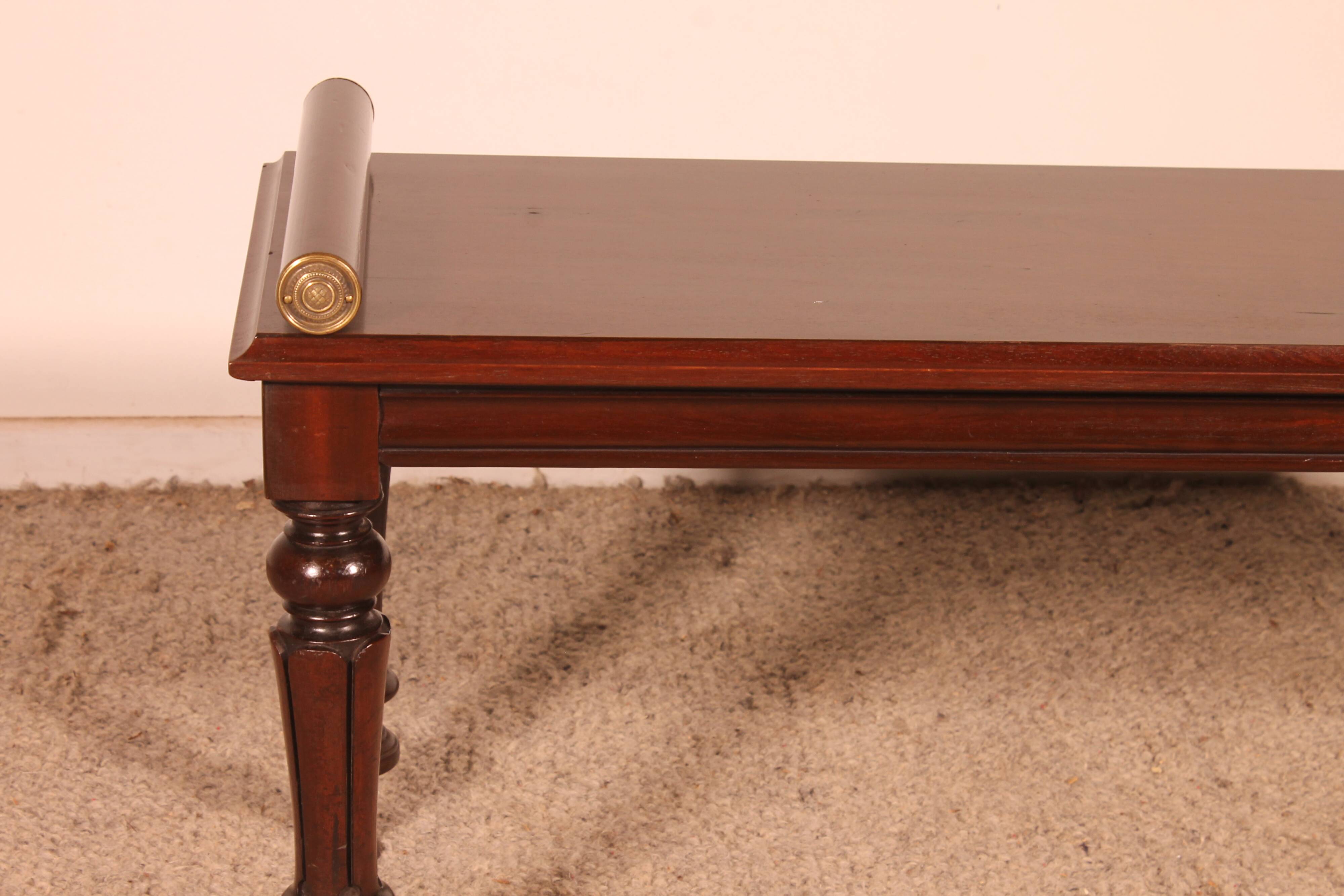 Regency period mahogany hall bench from the early 19th century.