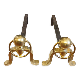 Brass chenets