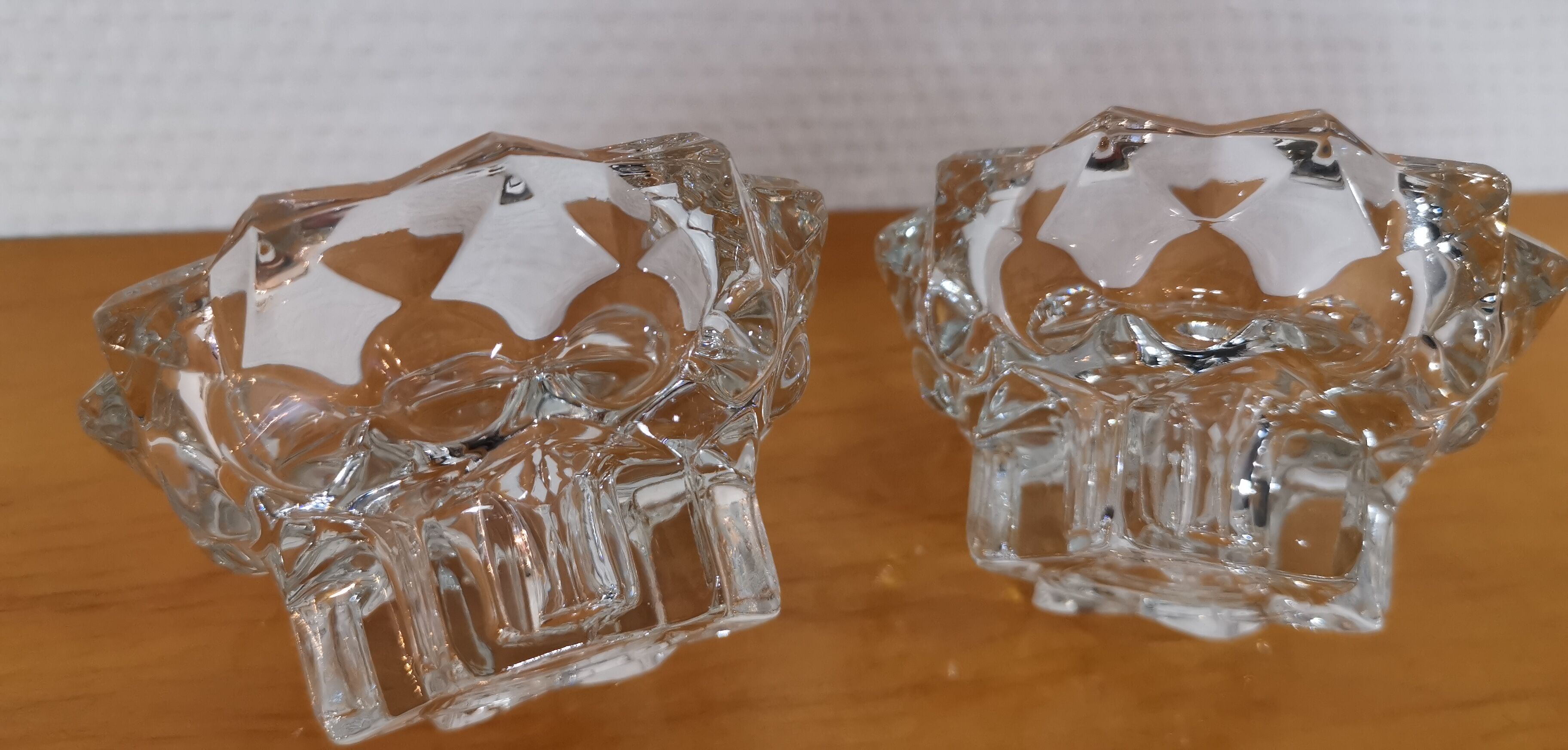 2 vintage crystal candle holders from Reims, France