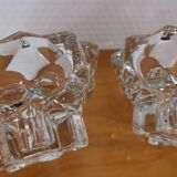 2 vintage crystal candle holders from Reims, France