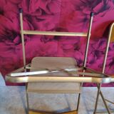 Folding chairs opera velvet old gold color and brass structure