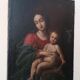 Old painting, oil on canvas, Virgin with Child