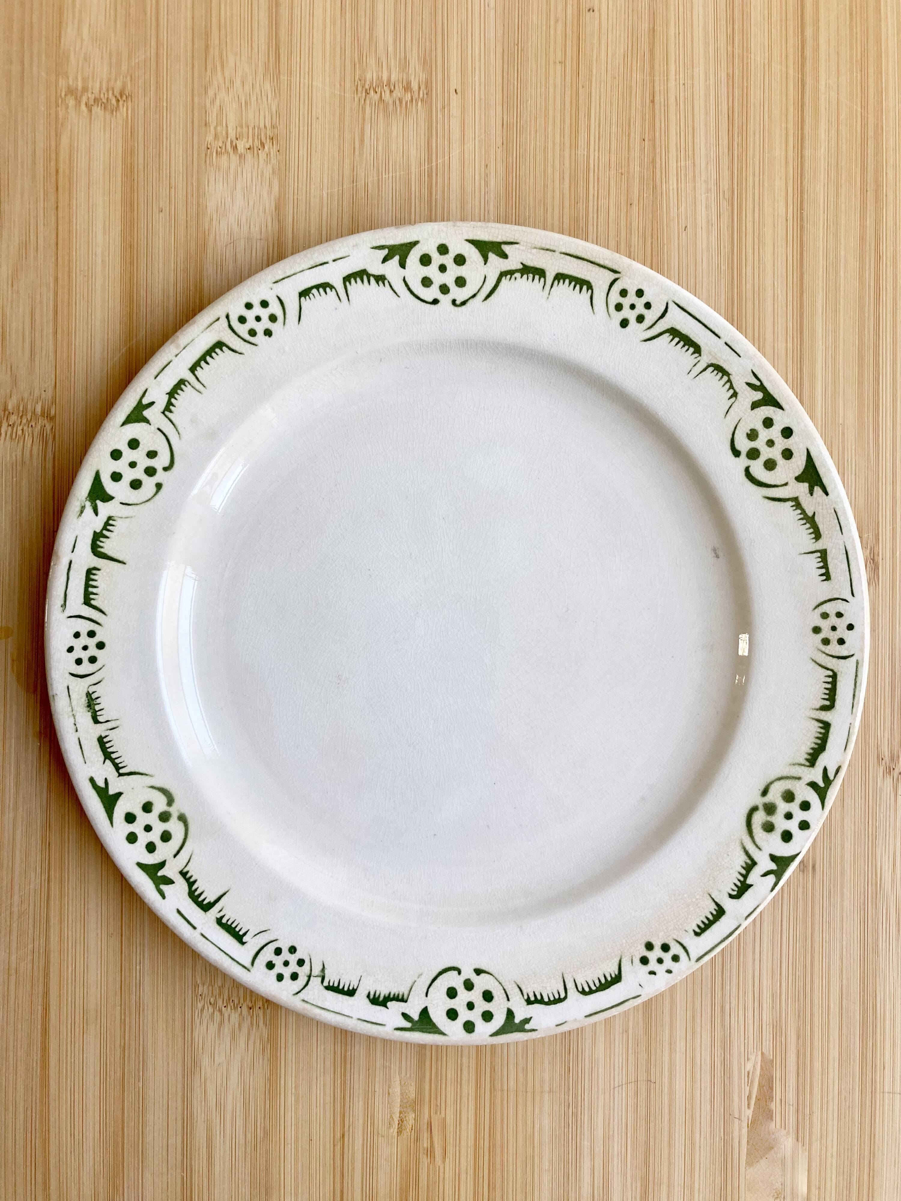 Duo of Badonviller Art Deco Iron Earth plates