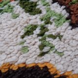 Vintage wool curly carpet floral pattern 120x69cm