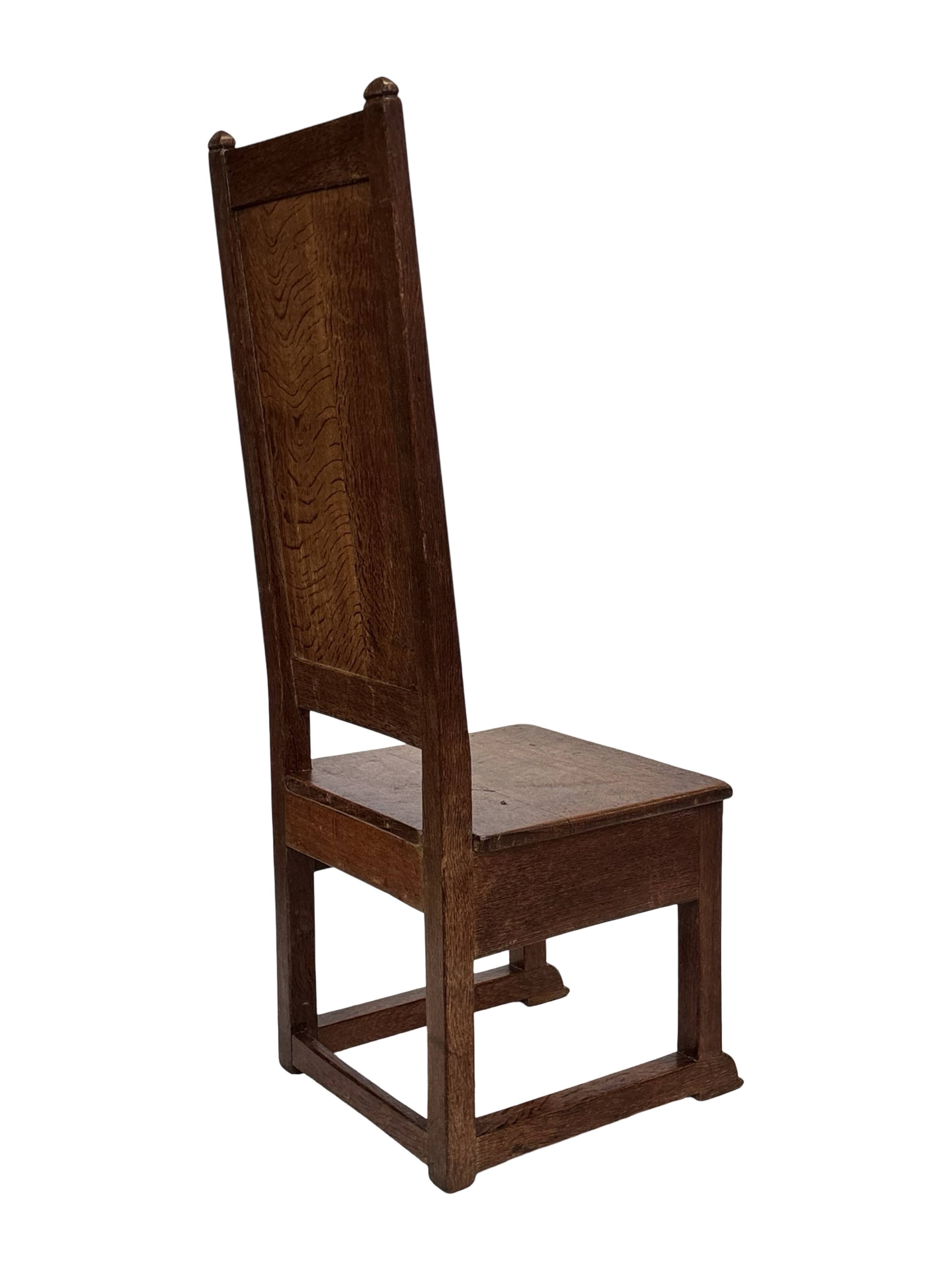 Art Deco High Back chair in oak minimalist design