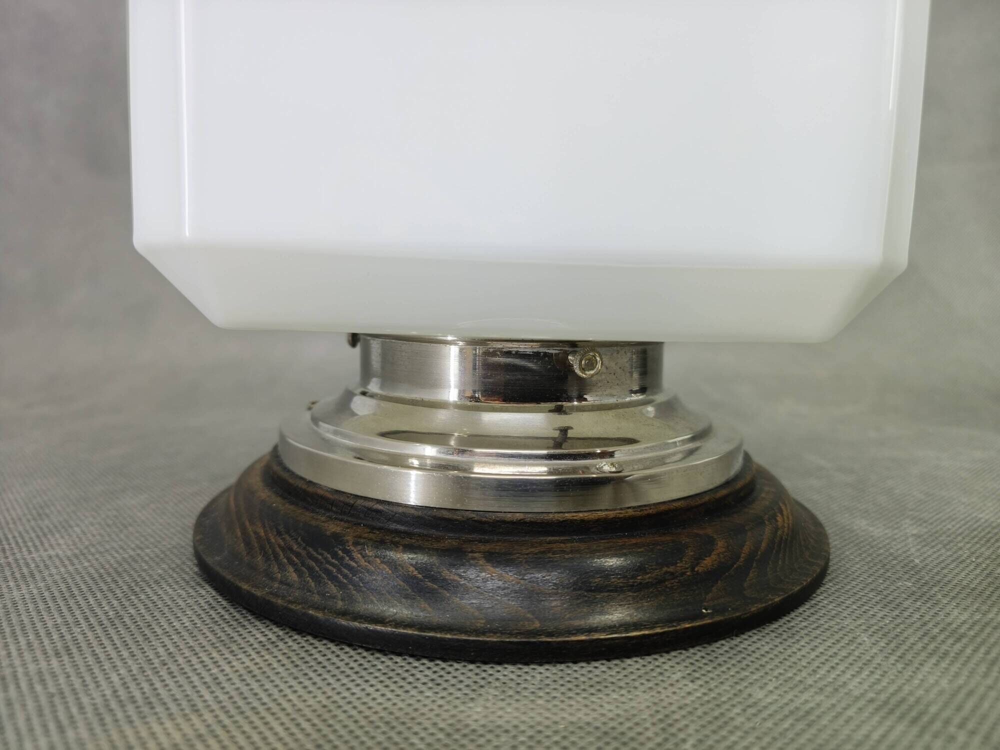 Pair of Art Deco Nickel Wall Lights with Milky Glass, 1930s