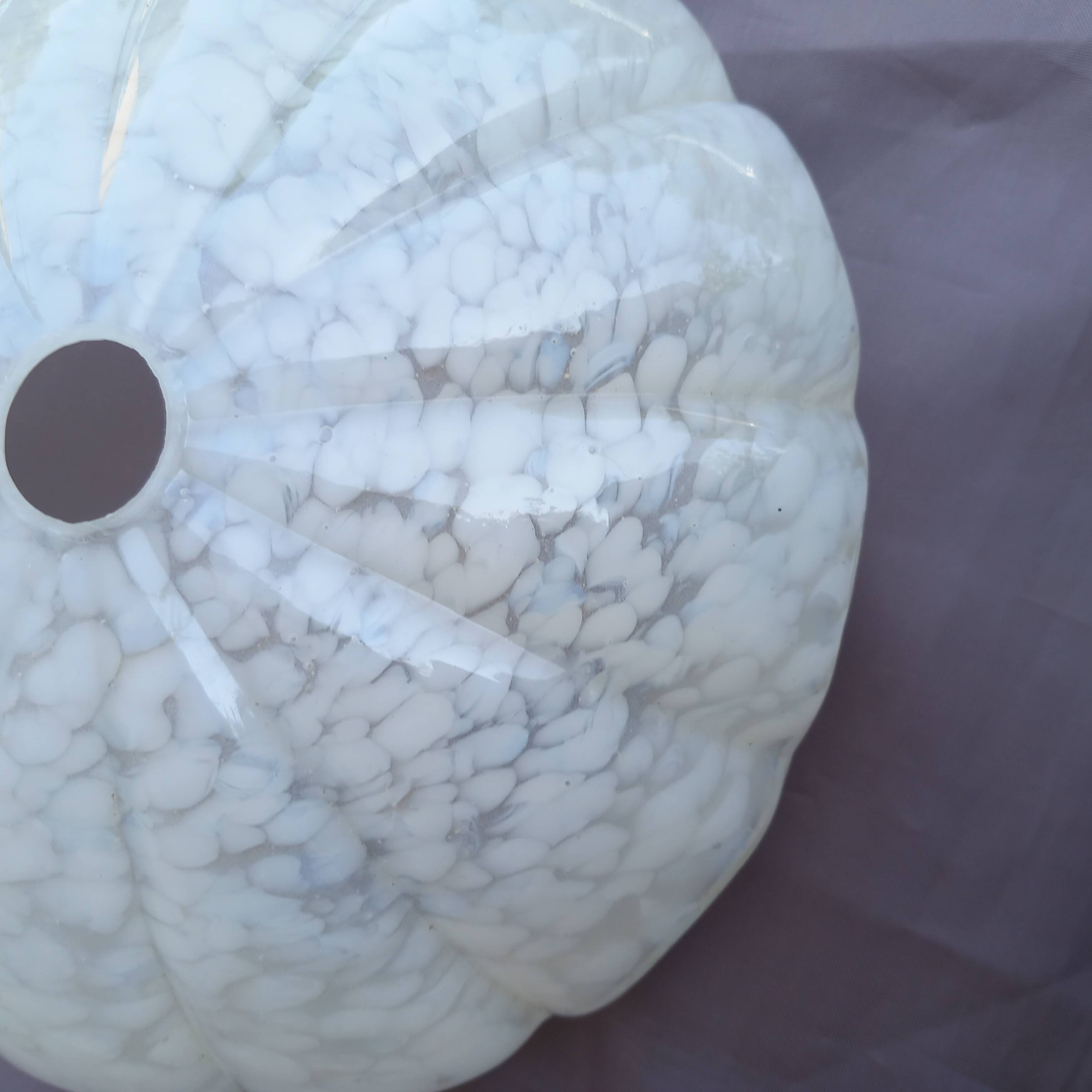 Set of 2 speckled art deco glass globes