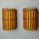 Pair of rattan wall lights, France, 1960