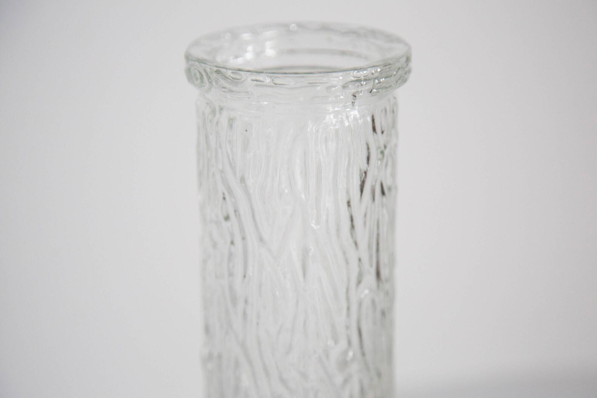 Vintage mid-century transparent Oberglass vase, rock crystal, Austria, 1970s.
