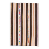 Tapis kilim vintage turc Oushak fait main beige marron des années 1970 138x206