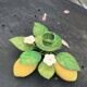 Metal candle holder vintage lemons