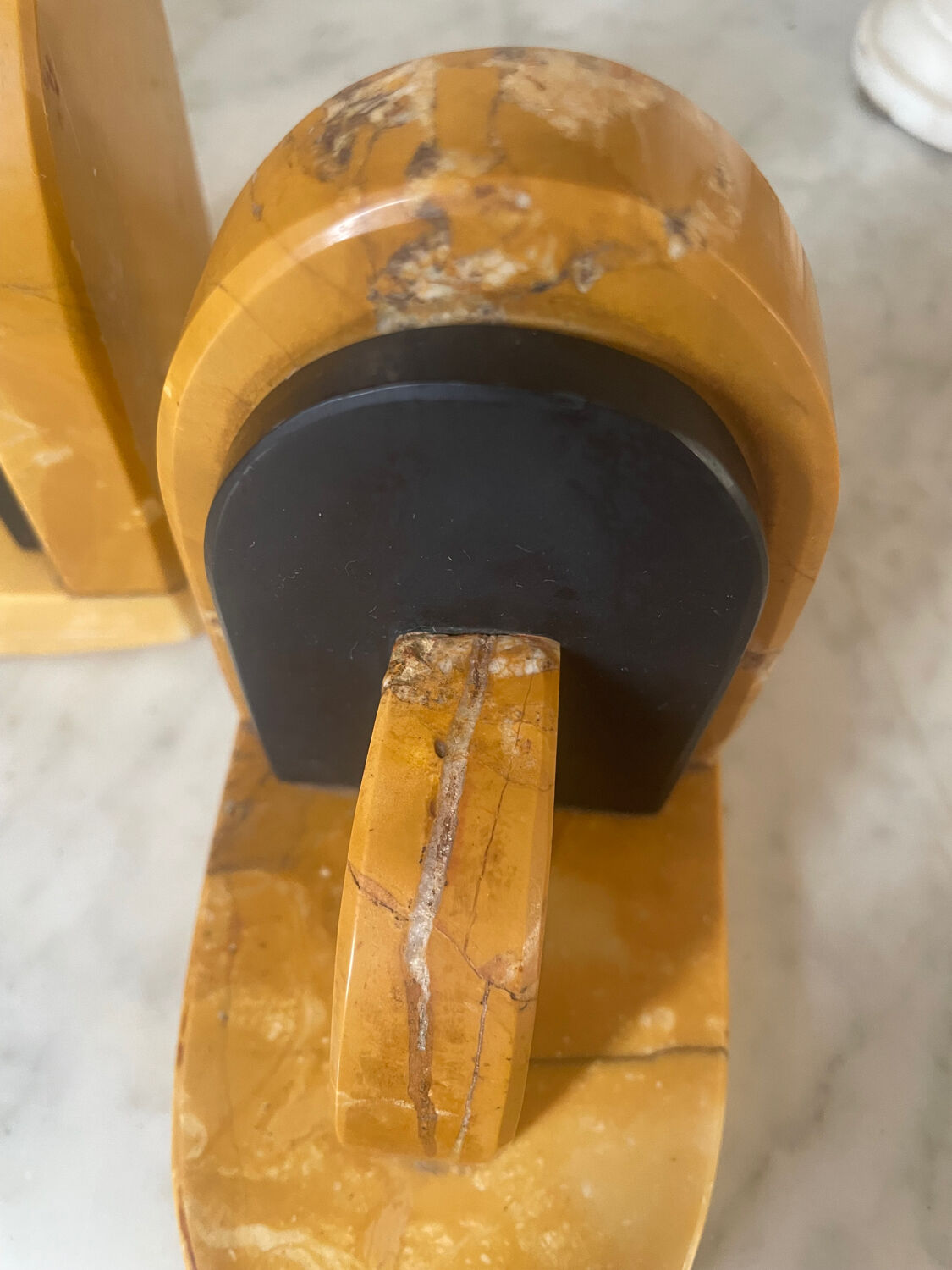 Pair of Art Deco marble bookends