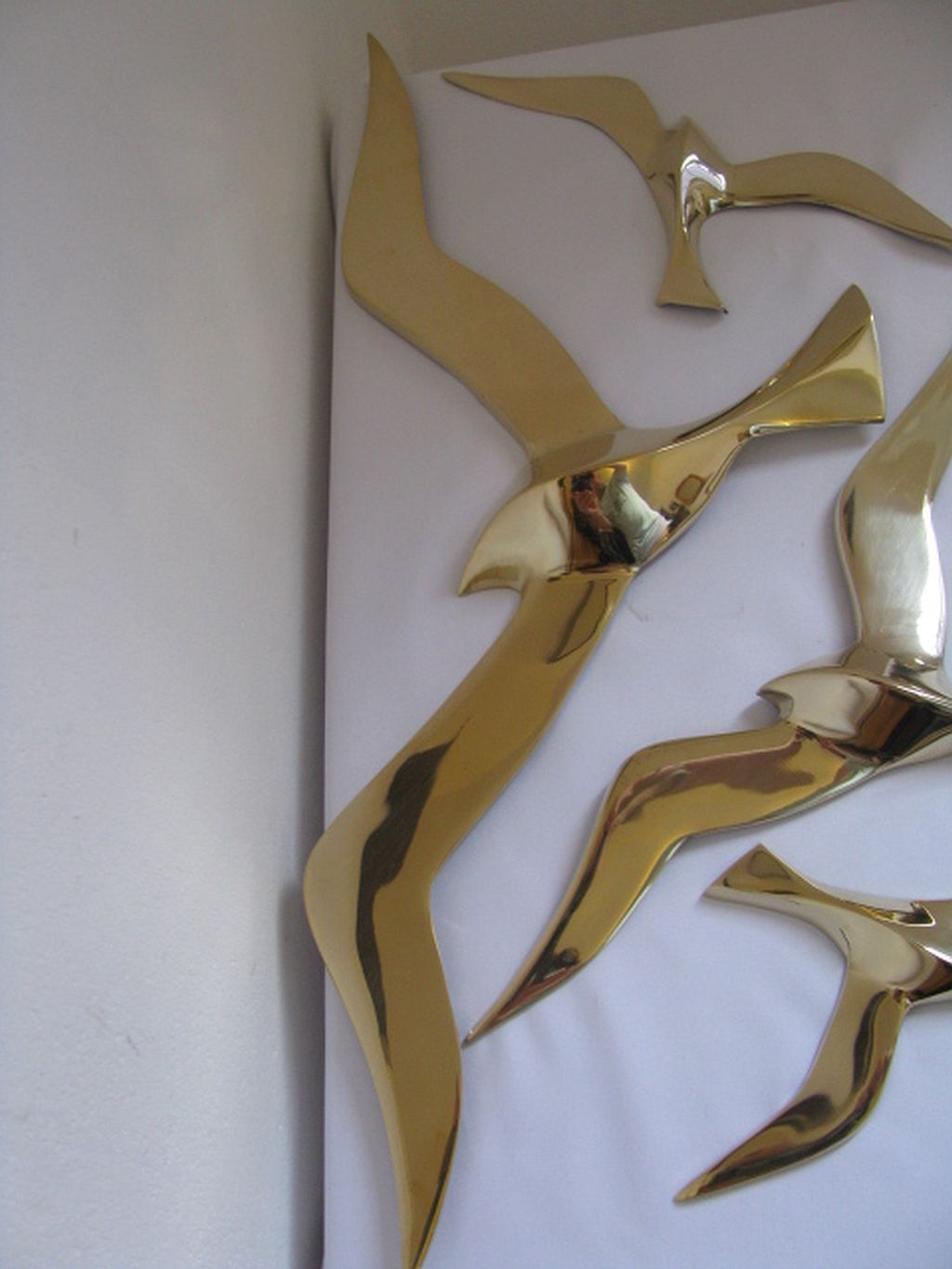 Wall Decoration Set 6 X Seagull / Swallow / Bird. Brass 70 / 80s