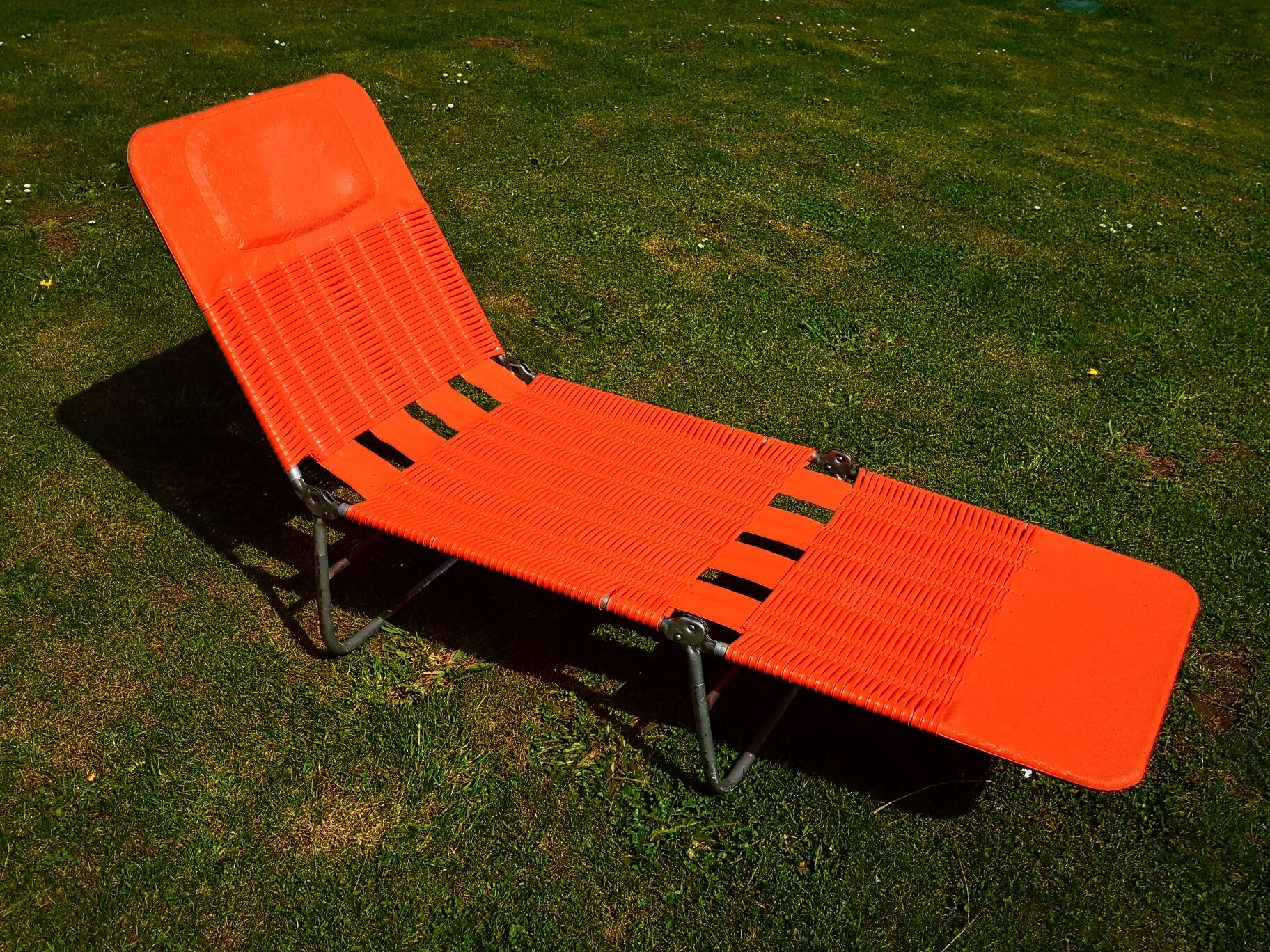 KURZ deckchair vintage year 60/70 orange scoubidou