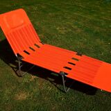 KURZ deckchair vintage year 60/70 orange scoubidou