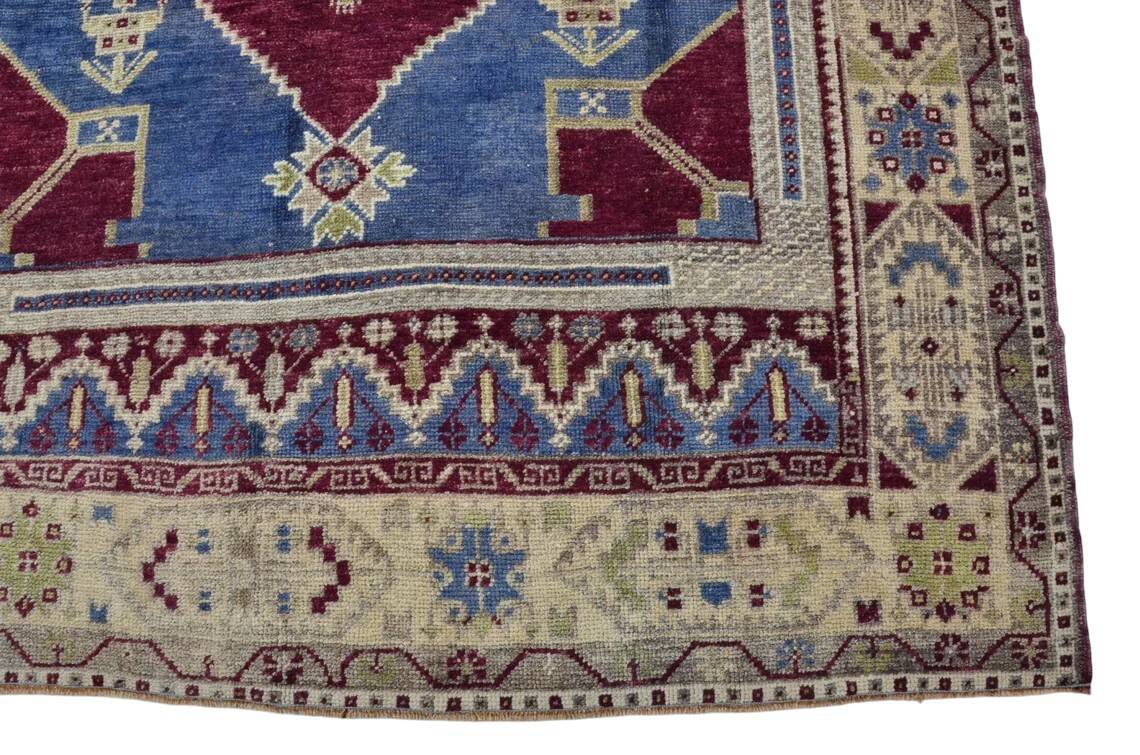 Antique Handmade Wool Oushak Carpet
