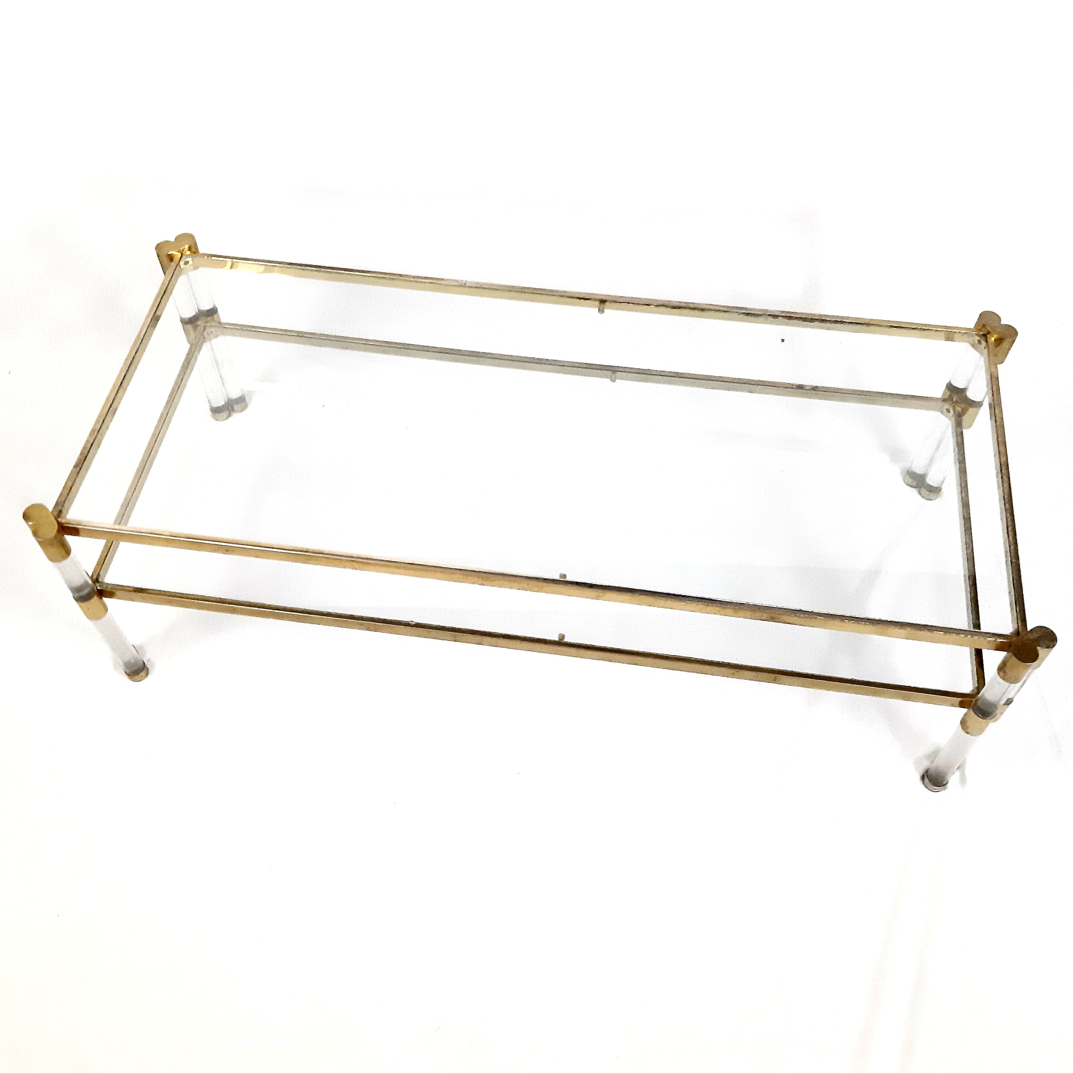 Italian coffee table in lucite Hollywood Regency style