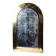 Large vintage Moroccan artisan wall mirror from the 50s-70s, made of solid brass, arch-shaped.