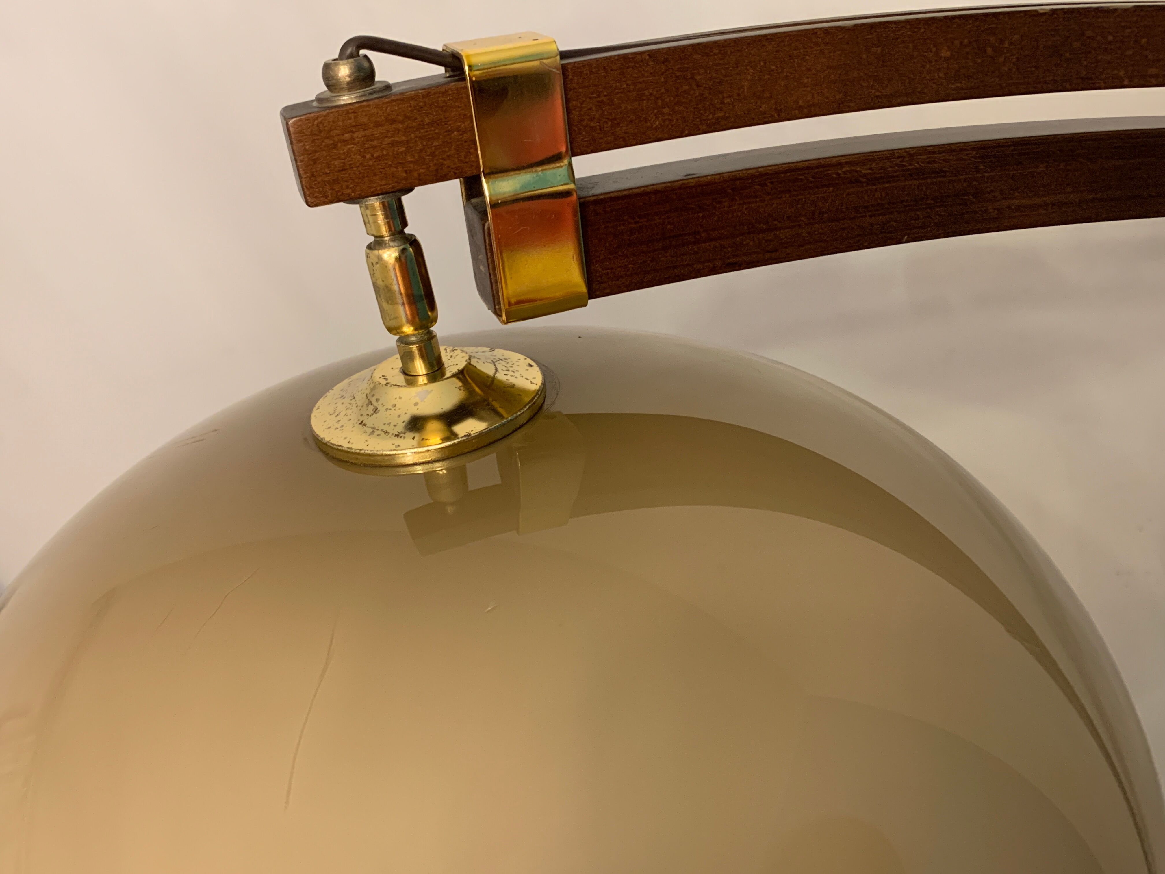 Adjustable and steerable wooden arch lamp lamp 1970
