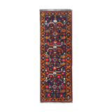 Traditional blue tribal runner rug handmade oriental wool carpet runner 140x215cm