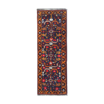 Tapis traditionnel bleu coureur fait à la main en laine orientale 140x215cm