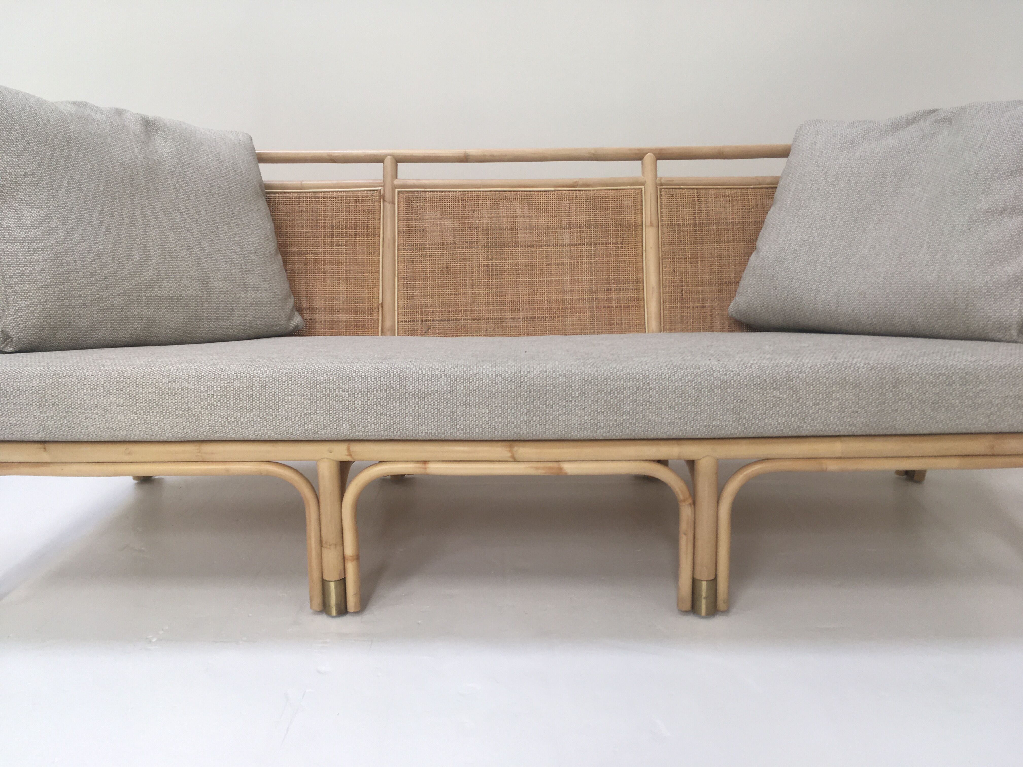 3-seater rattan and canning sofa