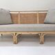 3-seater rattan and canning sofa