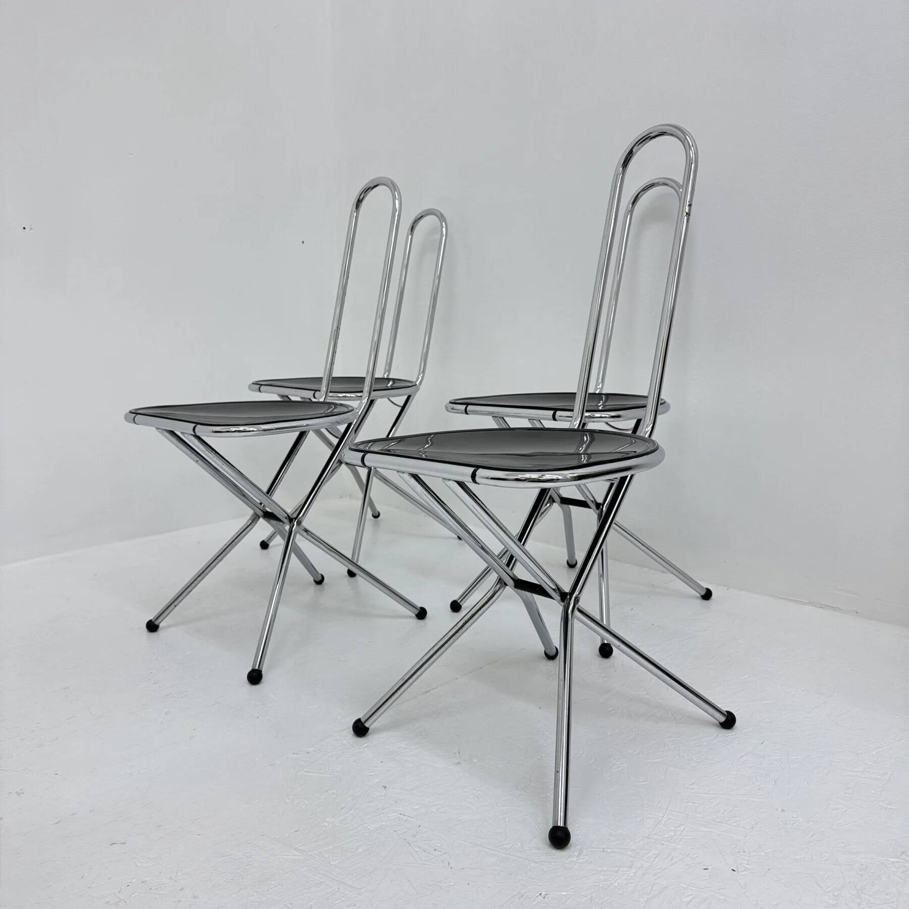 Set of 4 postmodern folding chairs by Niels Gammelgaard for Ikea, 1980s