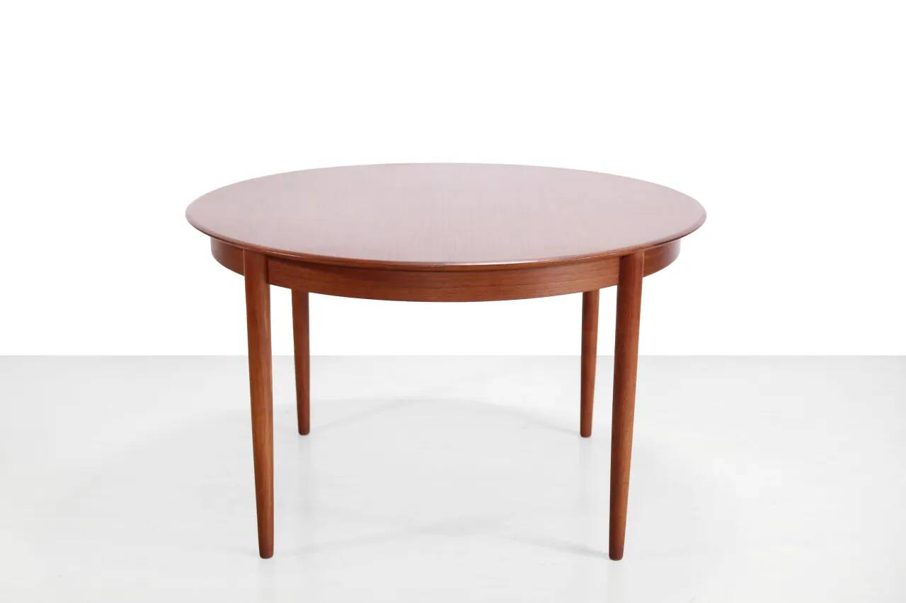 Vintage Danish design teak round dining table