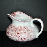 Pexonne earthenware vase/jug with a red floral rustic design