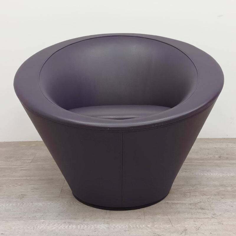 Girola armchair from Tacchini in purple leather