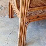 Rattan cane bench
