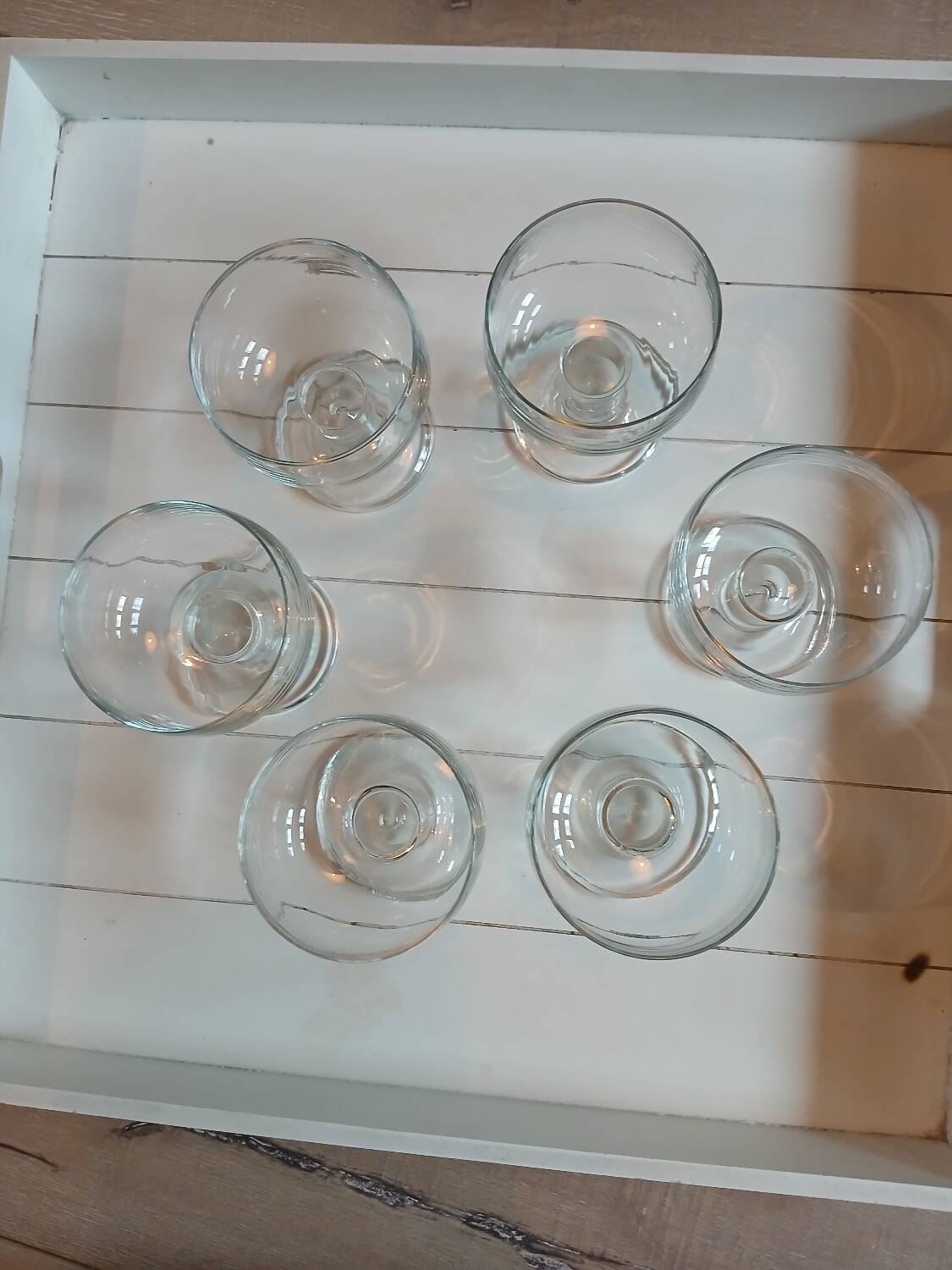 6 old champagne glasses