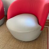 2 leather armchairs "you and me" turning